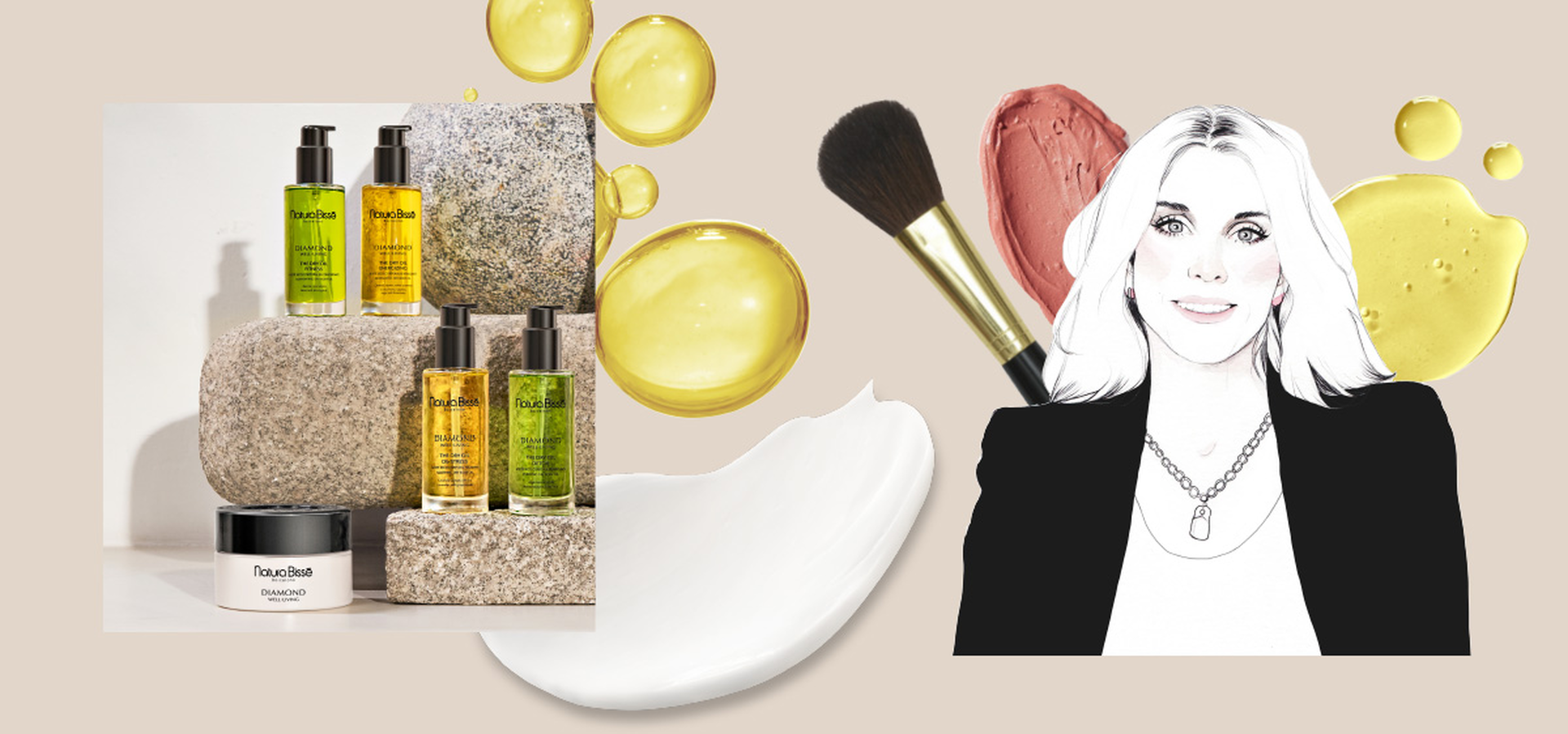 Collage featuring celebrity make-up artist Jill Dempsey