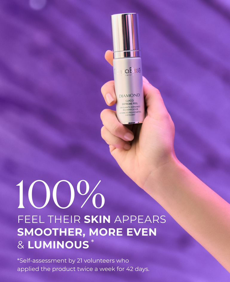 100% feel their skin appears smoother, more even and luminous  *Self-assessment by 21 volunteers who applied the product twice a week for 42 days.
