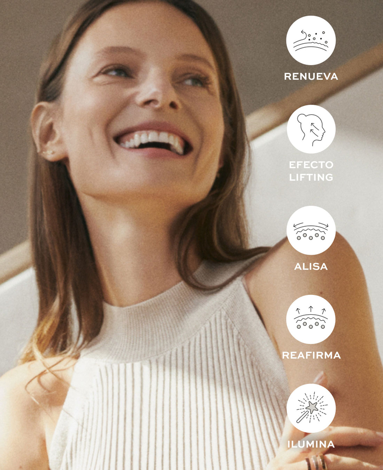 Renueva, efecto lifting, alisa, reafirma, ilumina